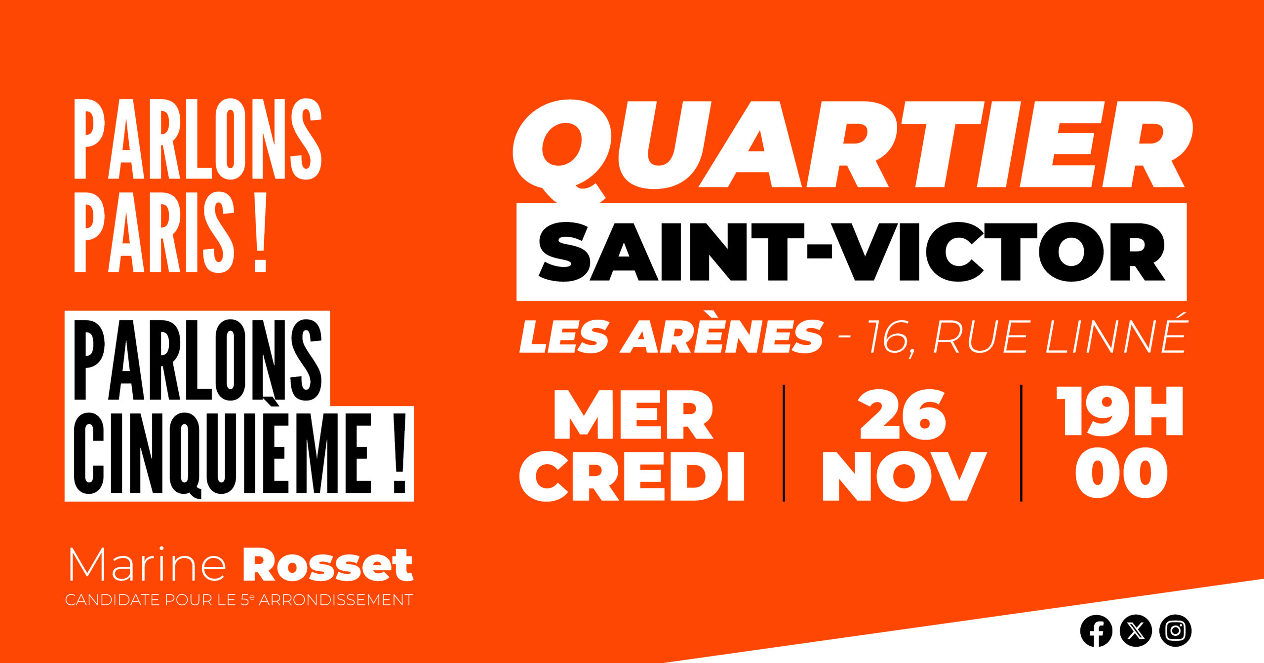 Marine Rosset, Paris 5, Campagne municipale 2026, Réunion publique, quartier Saint-Victor
